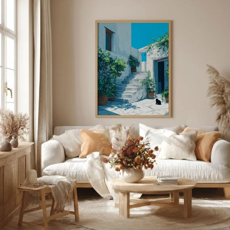 Caelis Canvas Wall Painting With Brown Frame media 1