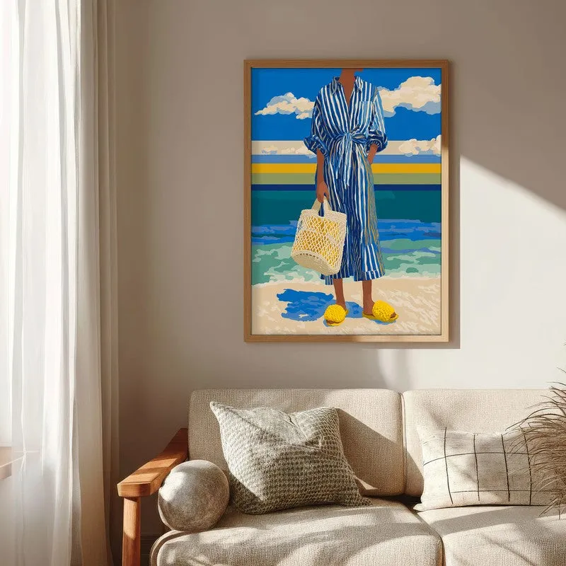 Avenel Travel Illustration Canvas Wall Painting With Brown Frame media 7