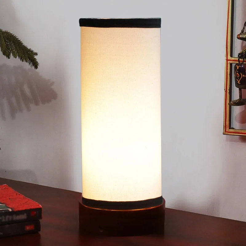 Jaala Tower Wooden Table Lamp - White,Black media 1