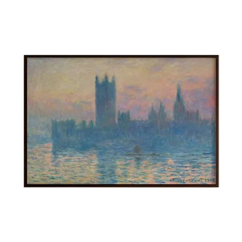 The Houses Of Parliament Sunset By Claude Monet - Black Frame media 6