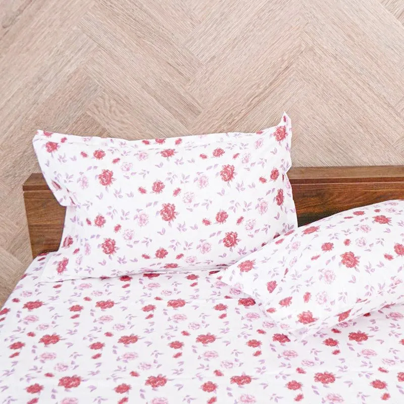 Mudra Floral Cotton Bedsheet (Pink) - 180 TC media 4