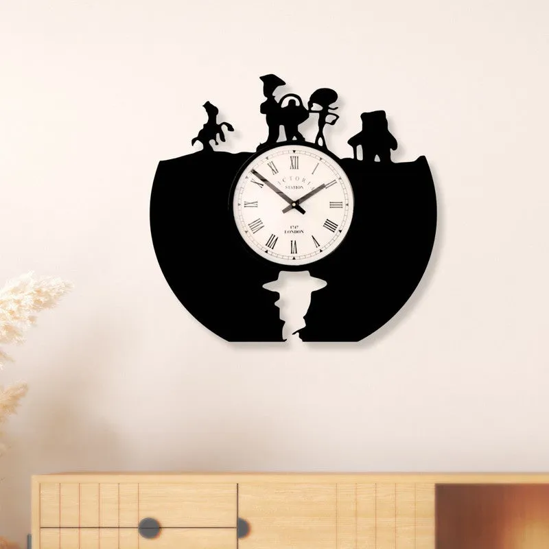 Funquest Steel Analog Wall Clock - Black media 1