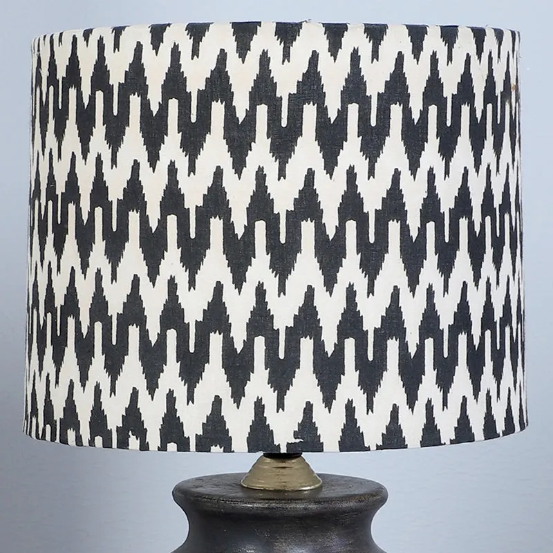 Chevronic Palmer Printed Mango Wood Table Lamp - Black,White media 3