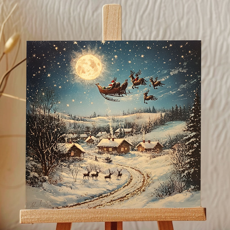 Santa's Village Canvas Showpiece