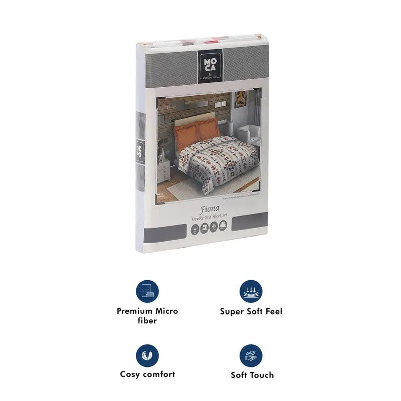 Monte Carlo Magique Angle Cotton Bedsheet (White,Maroon) - 104 TC media 10