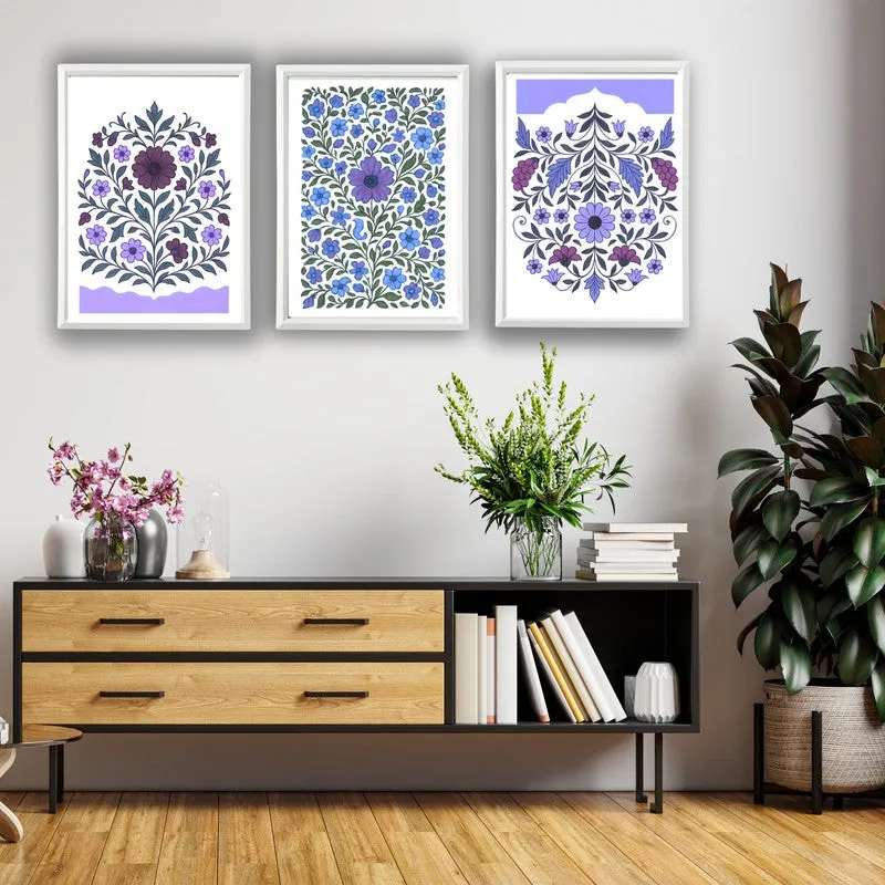 Royal Botanica Paper Wall Painting With Frame - White media 1