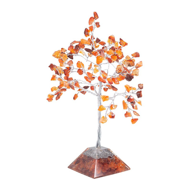 Chi Flow Handcrafted Agate Stone Tree Showpiece - Brown & Silver media 4