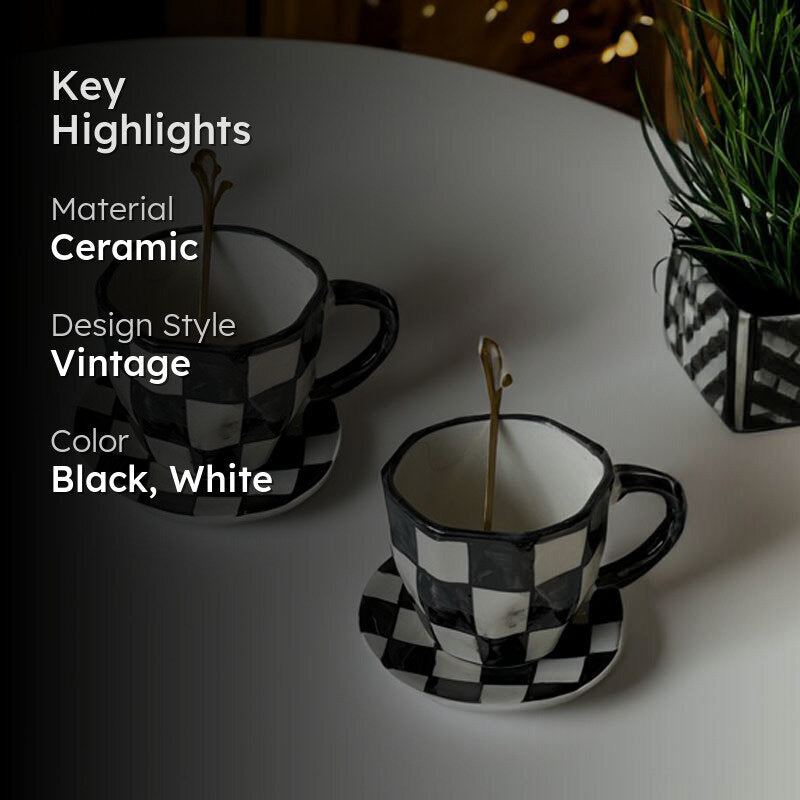 Checkmate Cup & Saucer (240 ML) - Four Piece Set media 2