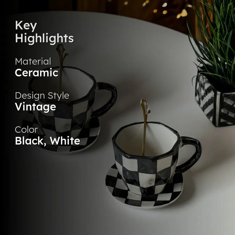 Checkmate Cup & Saucer (240 ML) - Four Piece Set media 2