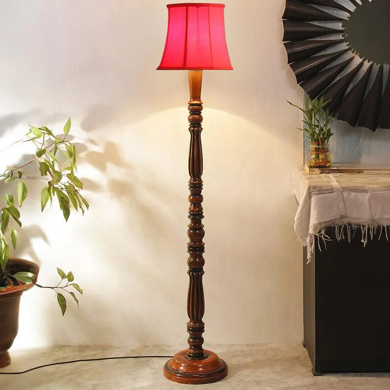 Masiya Miri Vintage Wooden Floor Lamp - Red media 6