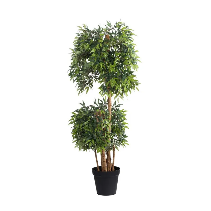 Artificial Ficus Bonsai Plant With Black Plastic Pot - 5.2 ft media 3