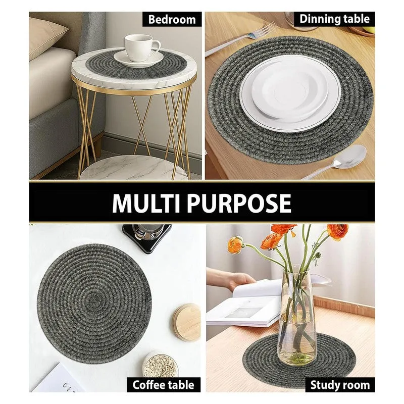 Onyxa Round Black PVC Table Mats - Set Of Four media 7