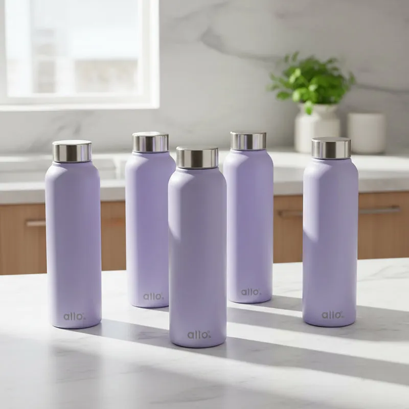 HydroLuxe Stainless Steel Water Bottle (950 mL Each) - Set Of Five media 1