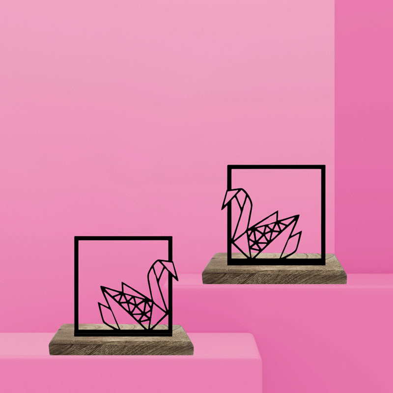 Origami Swans Showpiece - Set Of Two