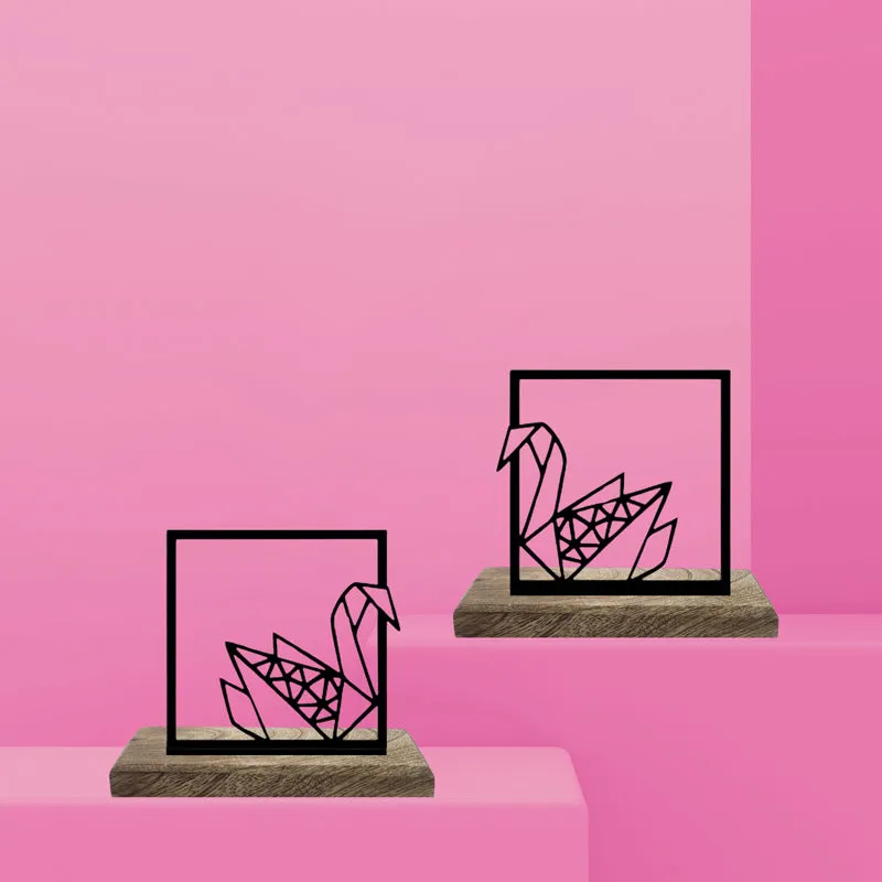 Origami Swans Showpiece - Set Of Two media 1