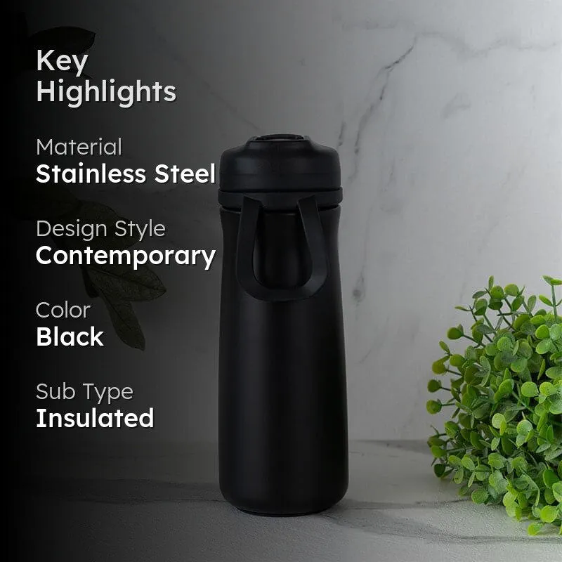 H2O Splash Hot & Cold Thermos Water Bottle (Black) - 600 mL media 2
