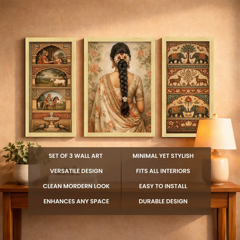Ethnic Muse Wall Art With Frame - Set of Three media 5