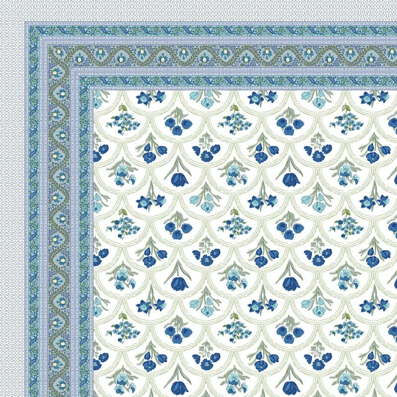 Heritage Touch Cotton Bedsheet (White,Blue) - 120 TC media 5