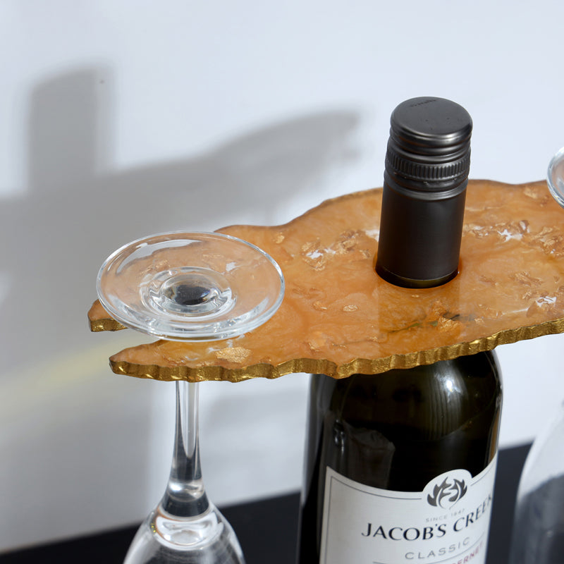 Resinor Wine Bottle & Glass Holder - Mustard Yellow media 3