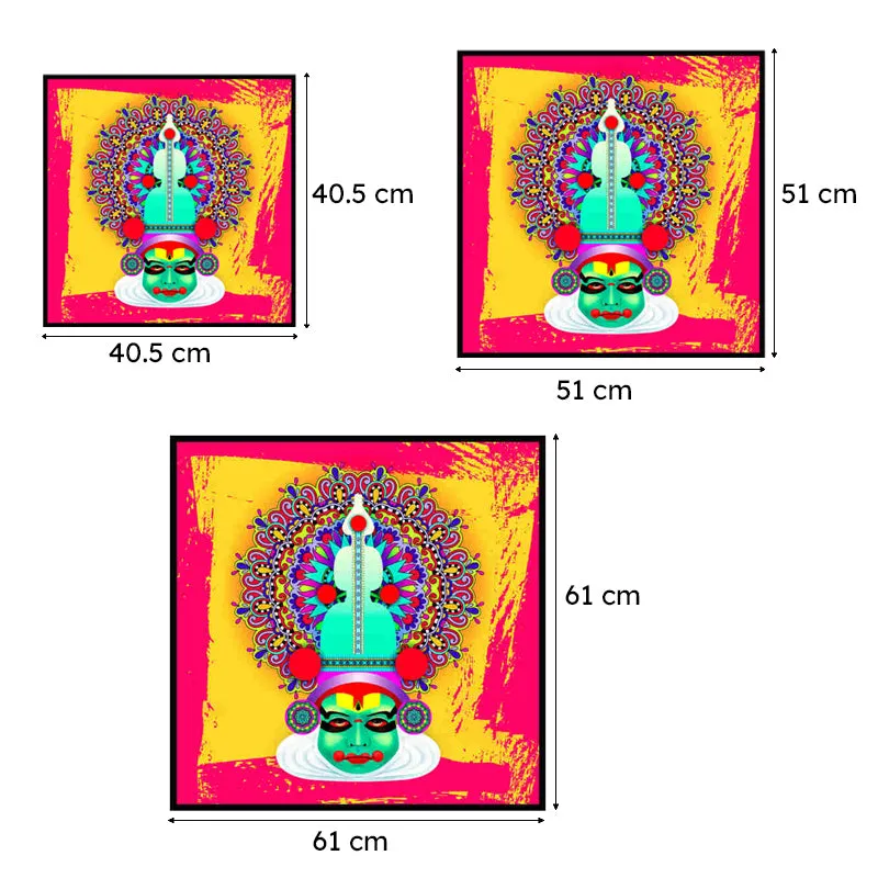 Vibrant Kathakali Canvas Wall Art With Frame media 7