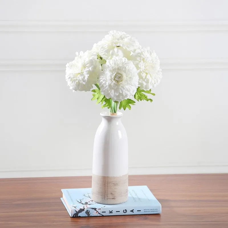 Marigold Artificial Flower Bunch - White media 1