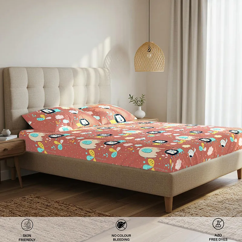Urban Space Junglee Kids Cotton Bedsheet (Pink) - 200 TC media 3