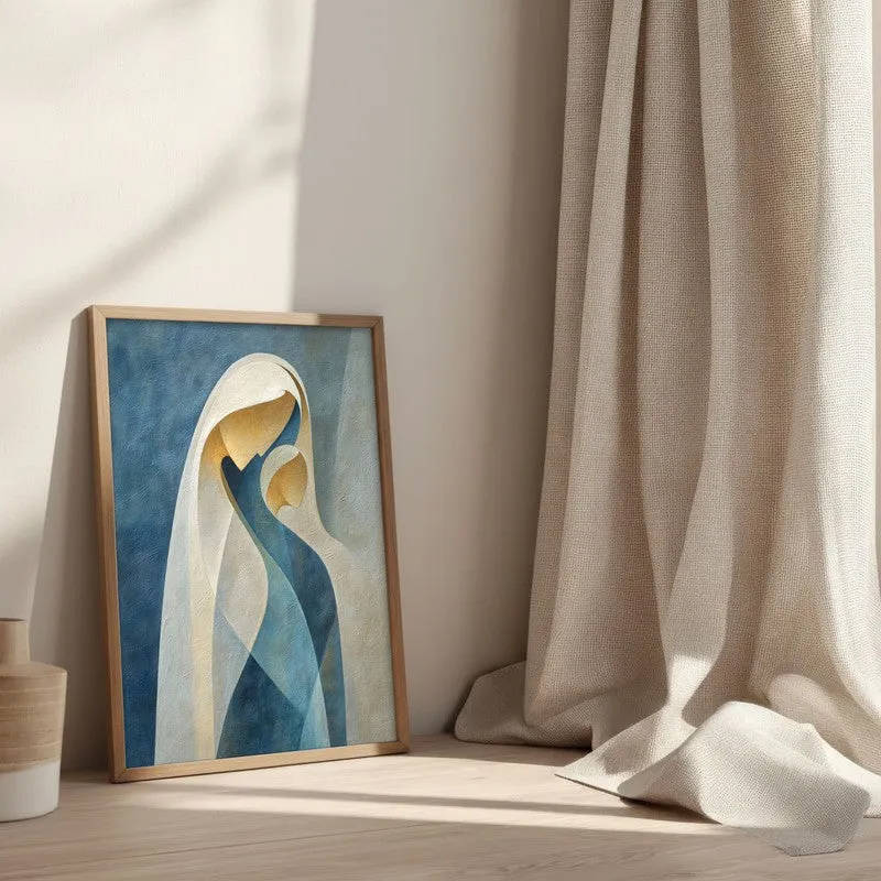 Madonna Of Gentle Grace Archival Paper Wall Painting With Brown Frame media 3