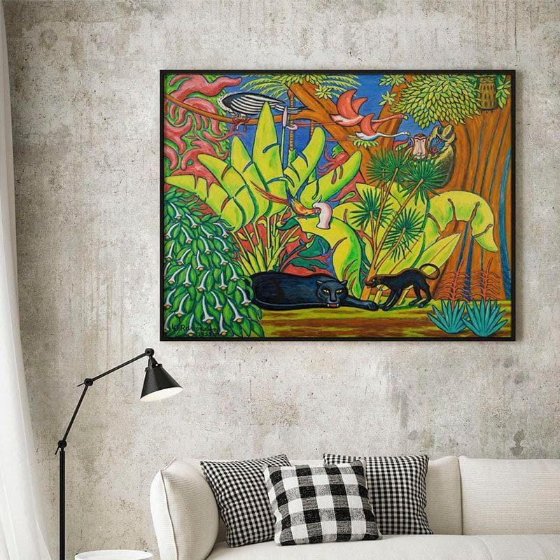 Safari Canvas Painting - Black Frame