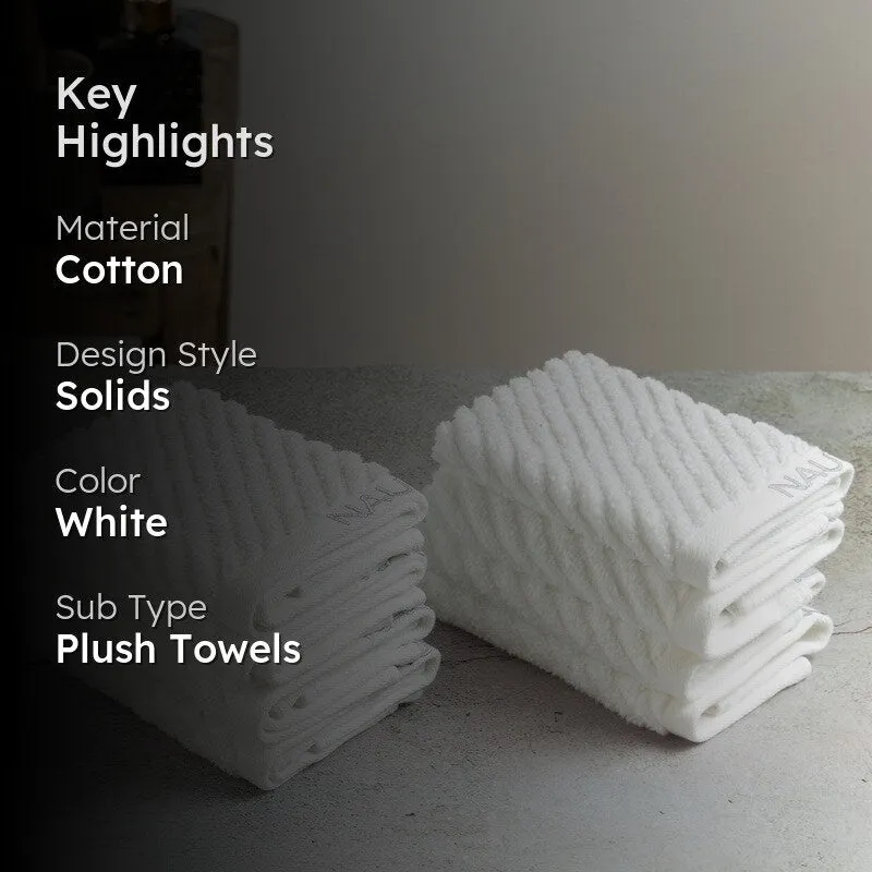 Nautica Riviera Soft Cotton Hand & Face Towel (White) - Set Of Eight media 2