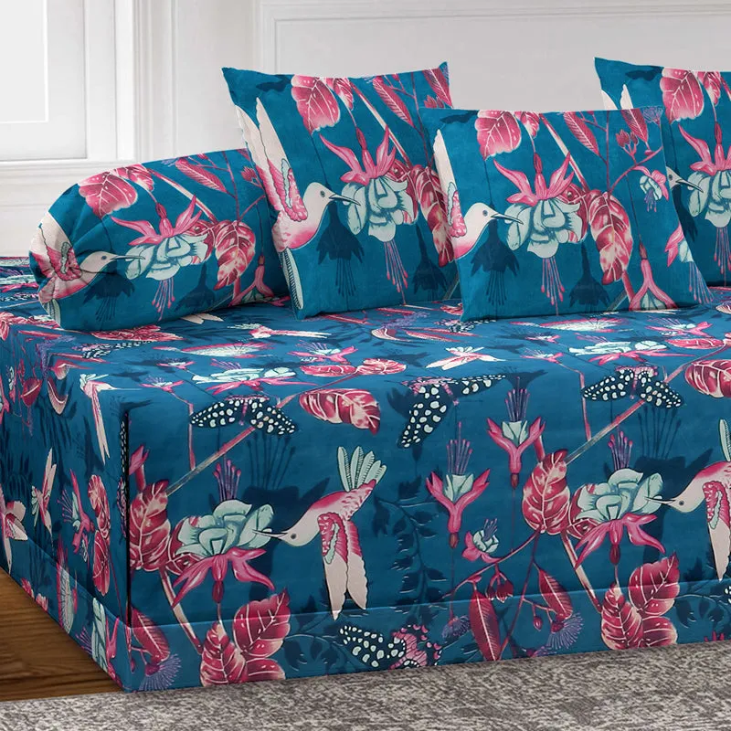 Pink Feathers Diwan Set - Six Piece Set media 3