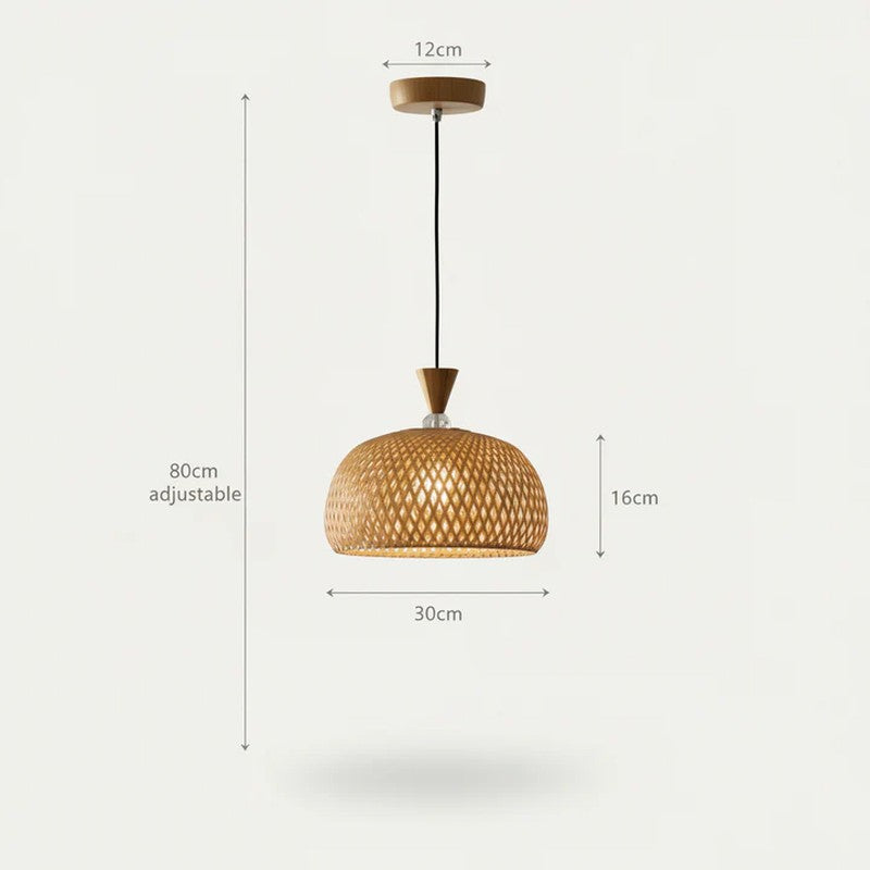 Amber Basket Rattan Cane Ceiling Lamp media 6