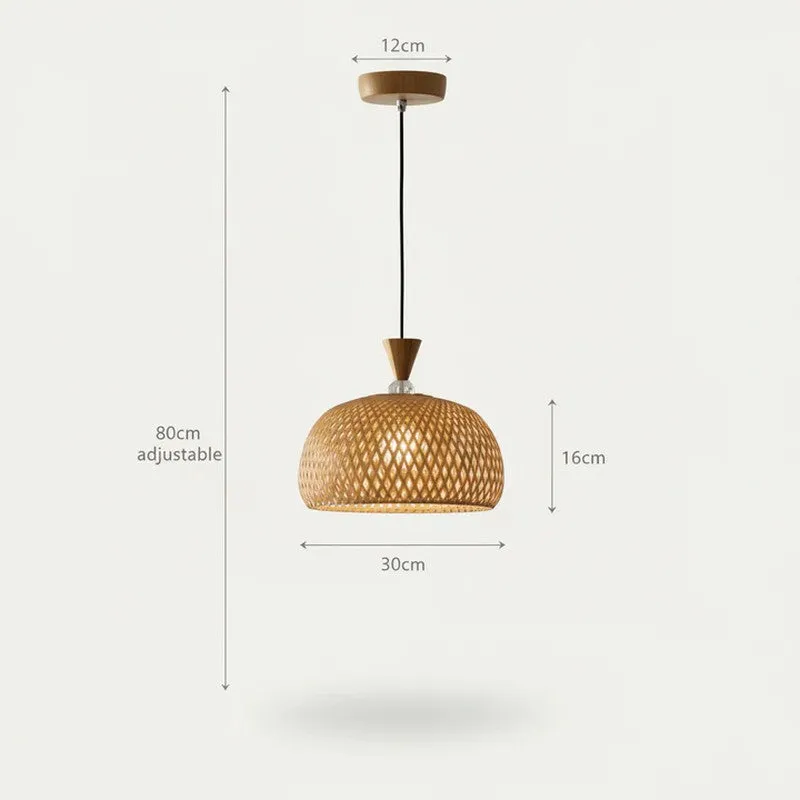Amber Basket Rattan Cane Ceiling Lamp media 6
