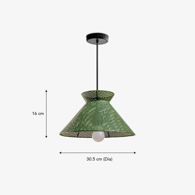 Orange Tree Jules Raffiia Ceiling Lamp - Green media 8