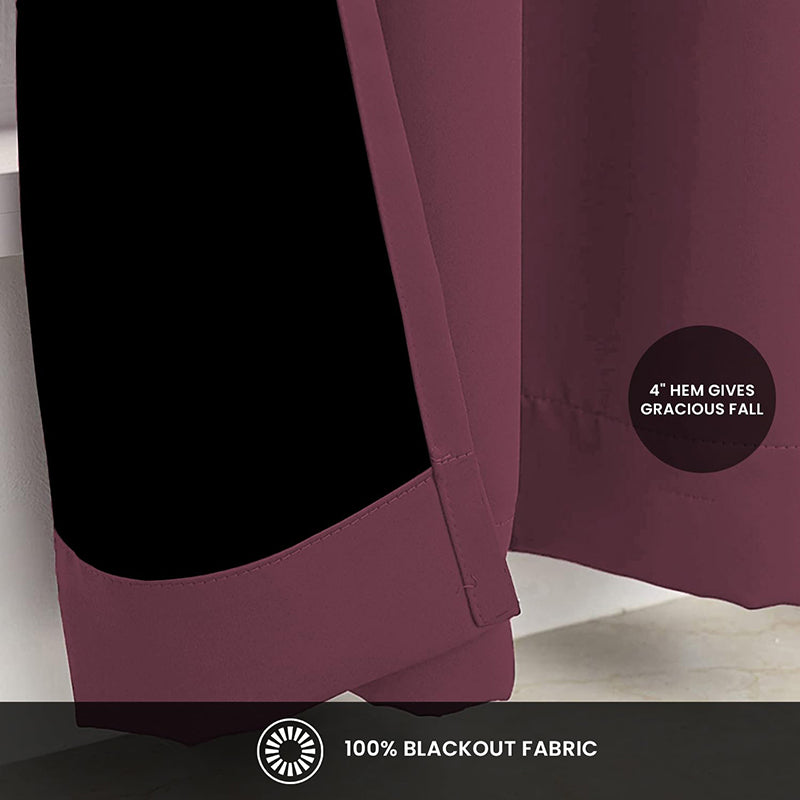 Urban Space Mauve Blackout Curtain - Set Of Two media 3