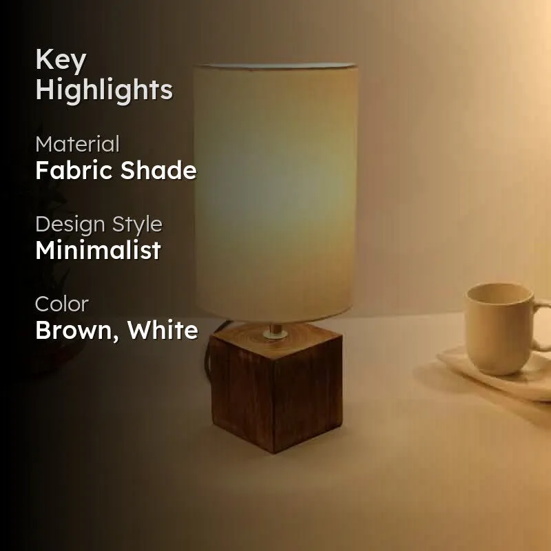 Introspection Fabric Table Lamp - Brown,White media 2