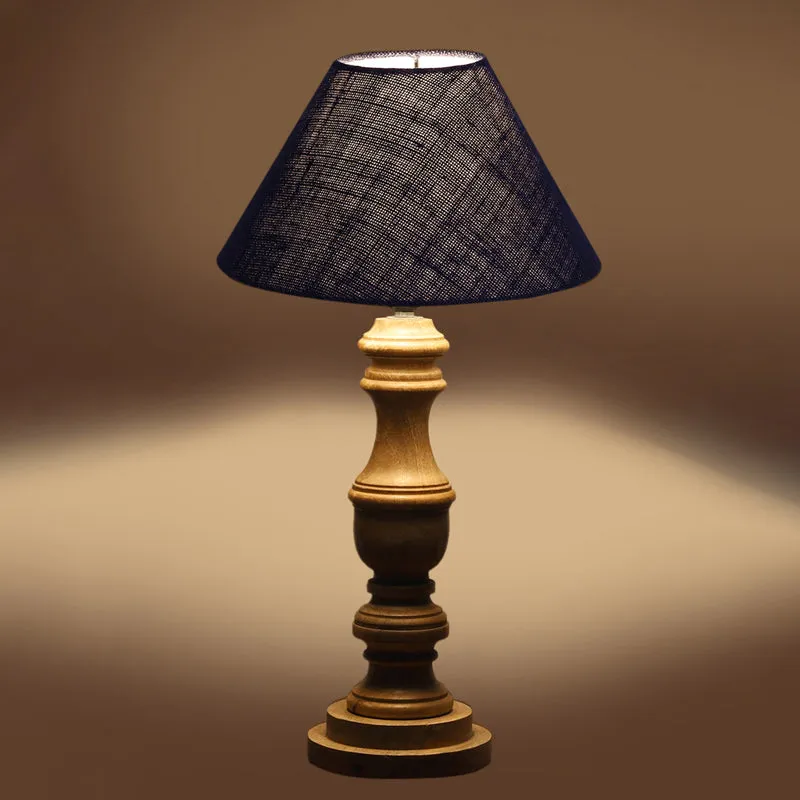 Sienna II Carve Wooden Table Lamp - Blue,Brown media 5