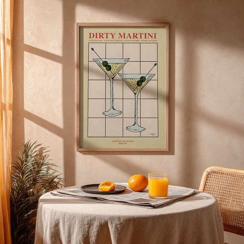 Dirty Martini Archival Canvas Wall Art - Brown media 4