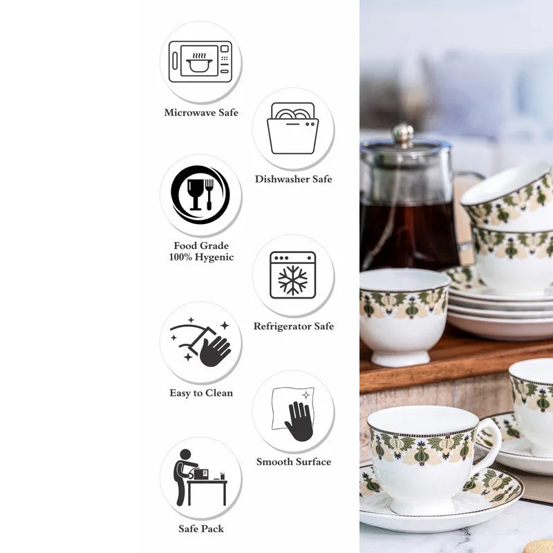 Sonaki Nysa Ethnic Cup & Saucer Set (170 ML) - Twelve Piece Set media 3