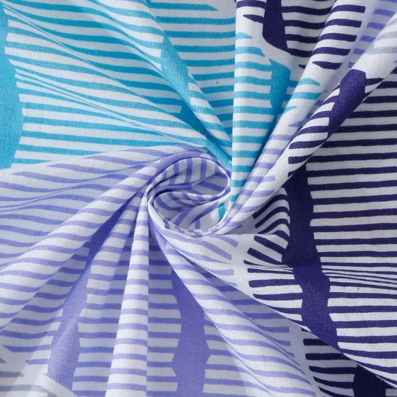 Trio Frenzy Fitted Cotton Bedsheet (Blue) - 400 TC media 7