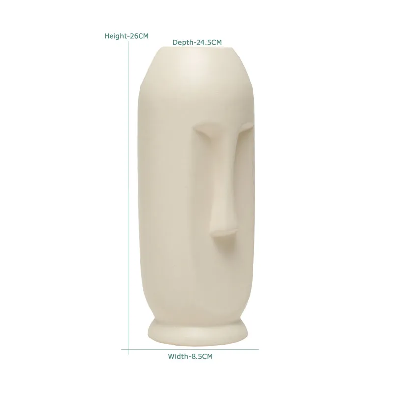 Straight Face Vase - White media 8