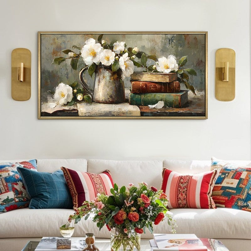 Blooming Canvas Wall Painting With Frame