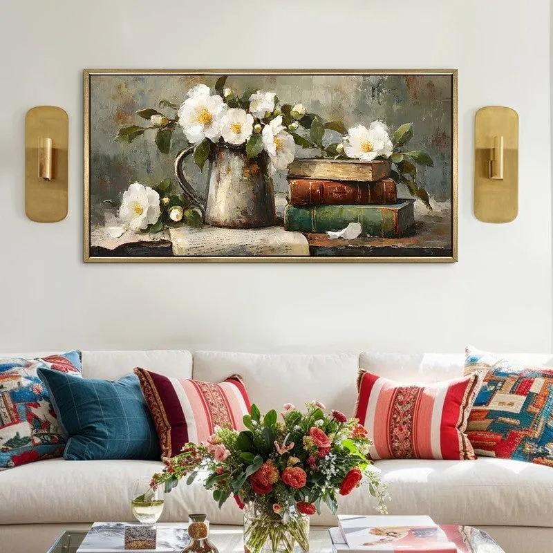 Blooming Canvas Wall Painting With Frame media 1