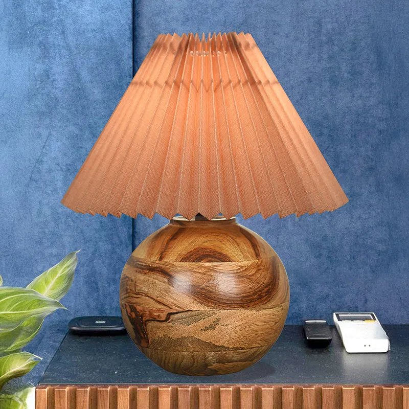 Lark Pleated Fabric Table Lamp - Beige media 3