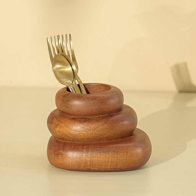 Pebbo Wooden Cutlery Holder