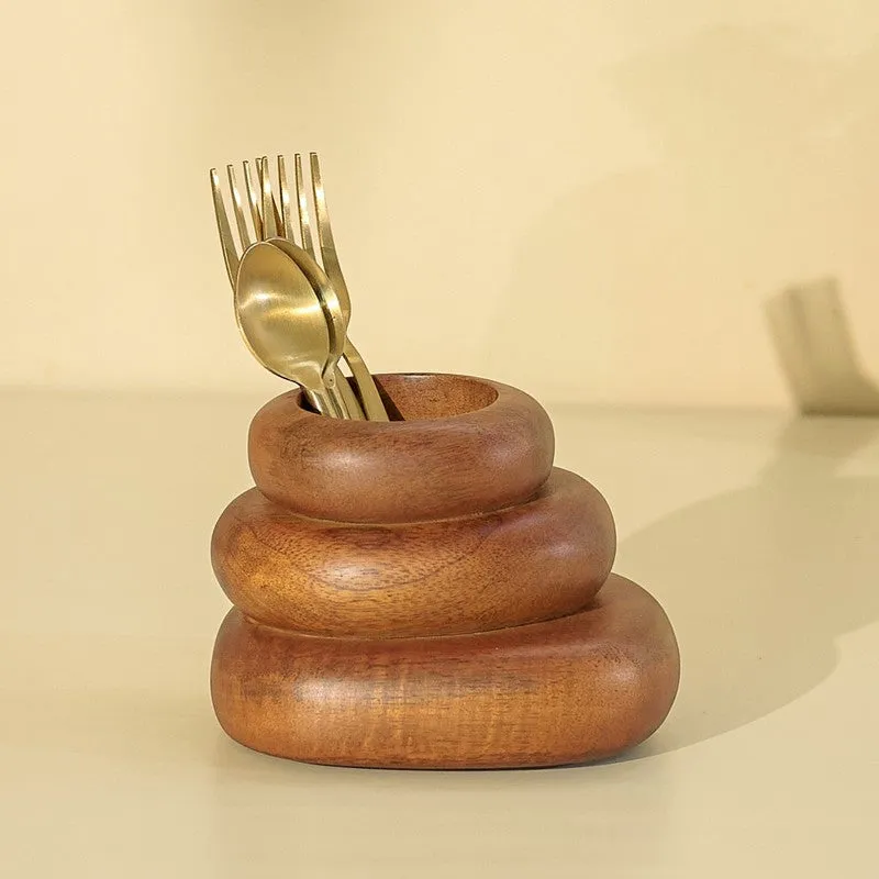 Pebbo Wooden Cutlery Holder media 1