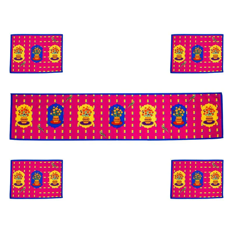 Jharokha Delight Table Runner & Placemat - Five Piece set media 3