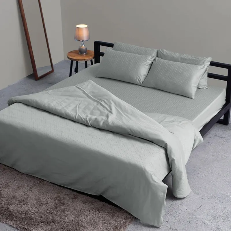 Swiss Dot Cotton Duvet Cover (Paloma Grey) - 300 TC media 4