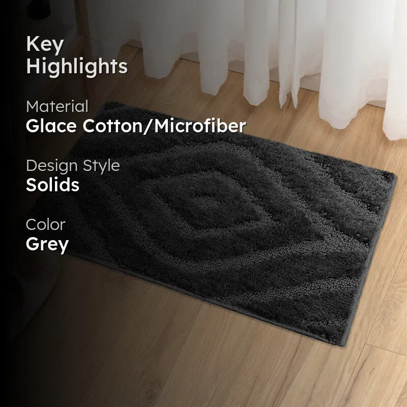 Scotch Stripes Microfiber Bath Mat - Dark Grey media 2