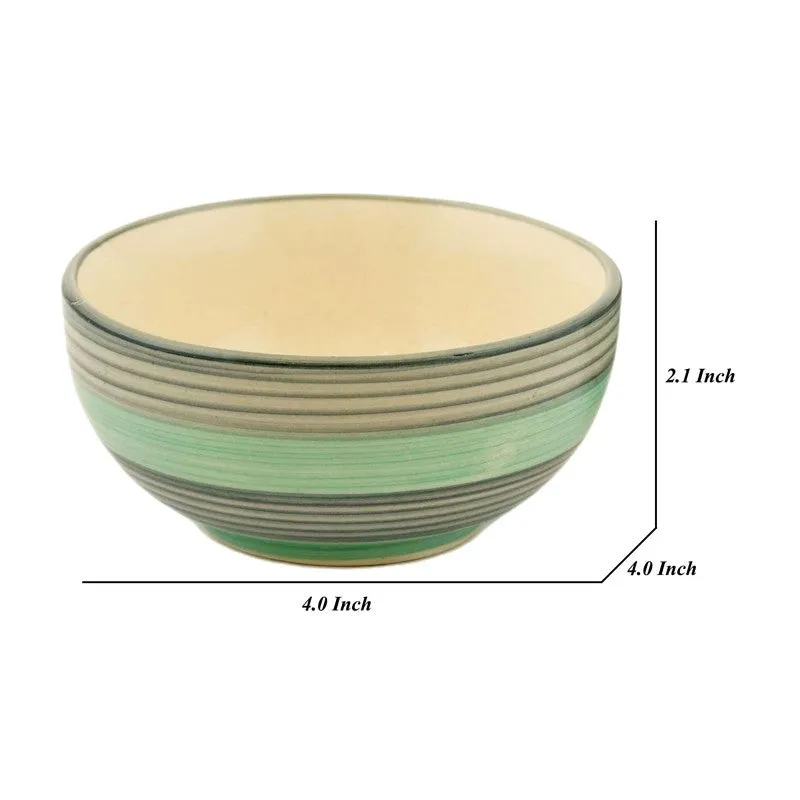 Morsel Ceramic Snack Bowls (Green, 180 mL Each) - Set Of Six media 7