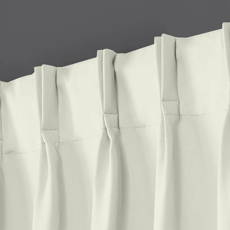 Noir Double Pinch Pleat Blackout Curtain - Ivory media 3